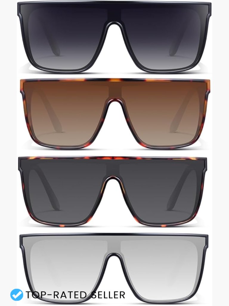 Vintage Oversized Square Sunglasses For Women Big Frame Uv Protection Retro